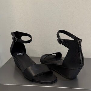 Eileen Fisher Black Wedge Sandals